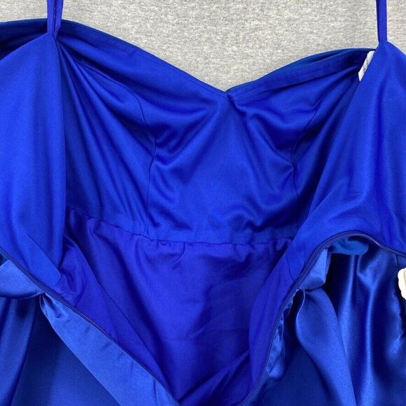 Hebeos Dress Womens 10 Blue Mini Satin Long Sleeve Formal Prom Party Dance NEW - Picture 7 of 16